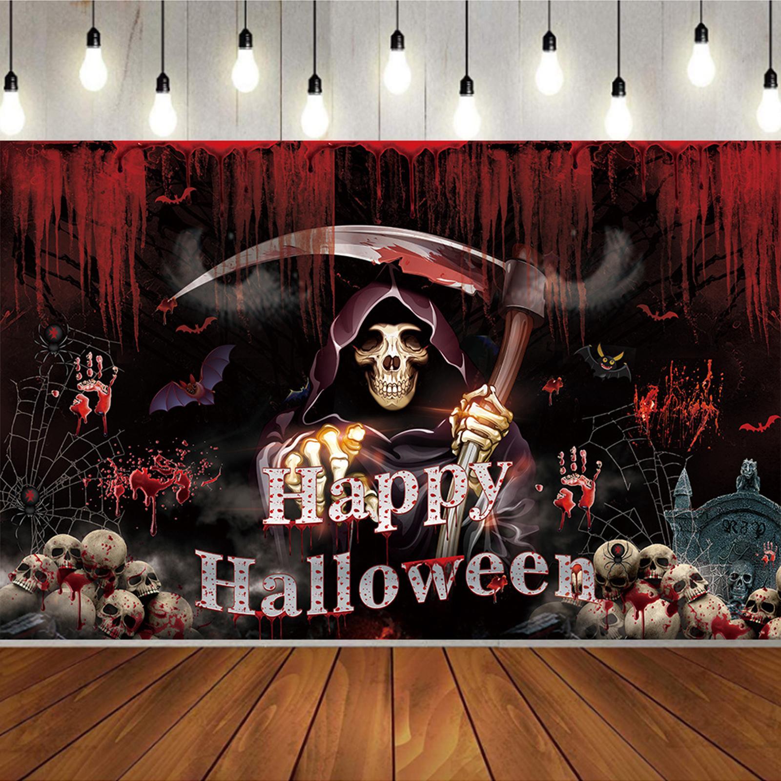 Halloween Party Backdrop Portable Halloween Banner for Festival Kitchen Wall