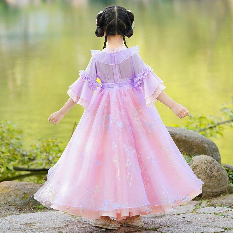 DONGSHOP Hanbok bé gái mùa hè 2023 trẻ em ăn mặc siêu tiên cổ trang váy cô gái Đường ăn mặc mùa hè ngắn tay áo