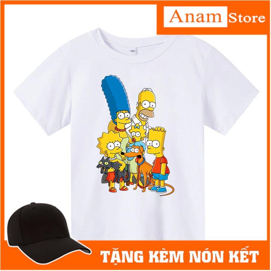 Áo thun cho bé gia đình simpson 2 , 4 màu, có size người lớn, Anam Store