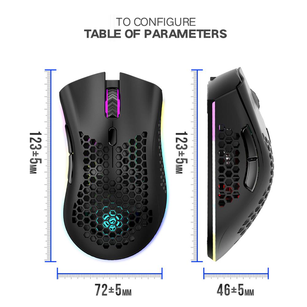 Fornite BM600 2.4GHz Không Dây 2400DPI Có Thể Điều Chỉnh RGB Backlit Tổ Ong Quang USB Gaming Chuột Game Thủ Chuột Cho Laptop máy Tính