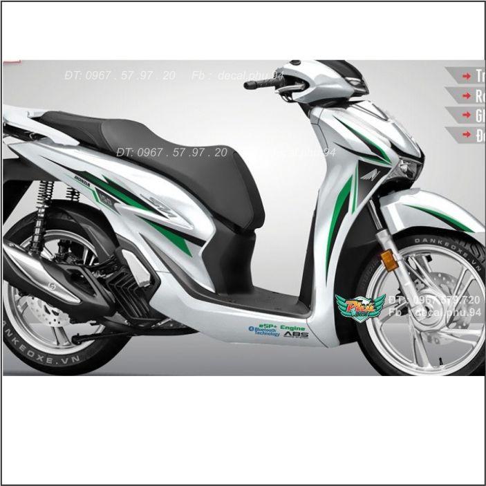 Tem Rời SH 2020 Chỉ Xanh đen dán xe trắng