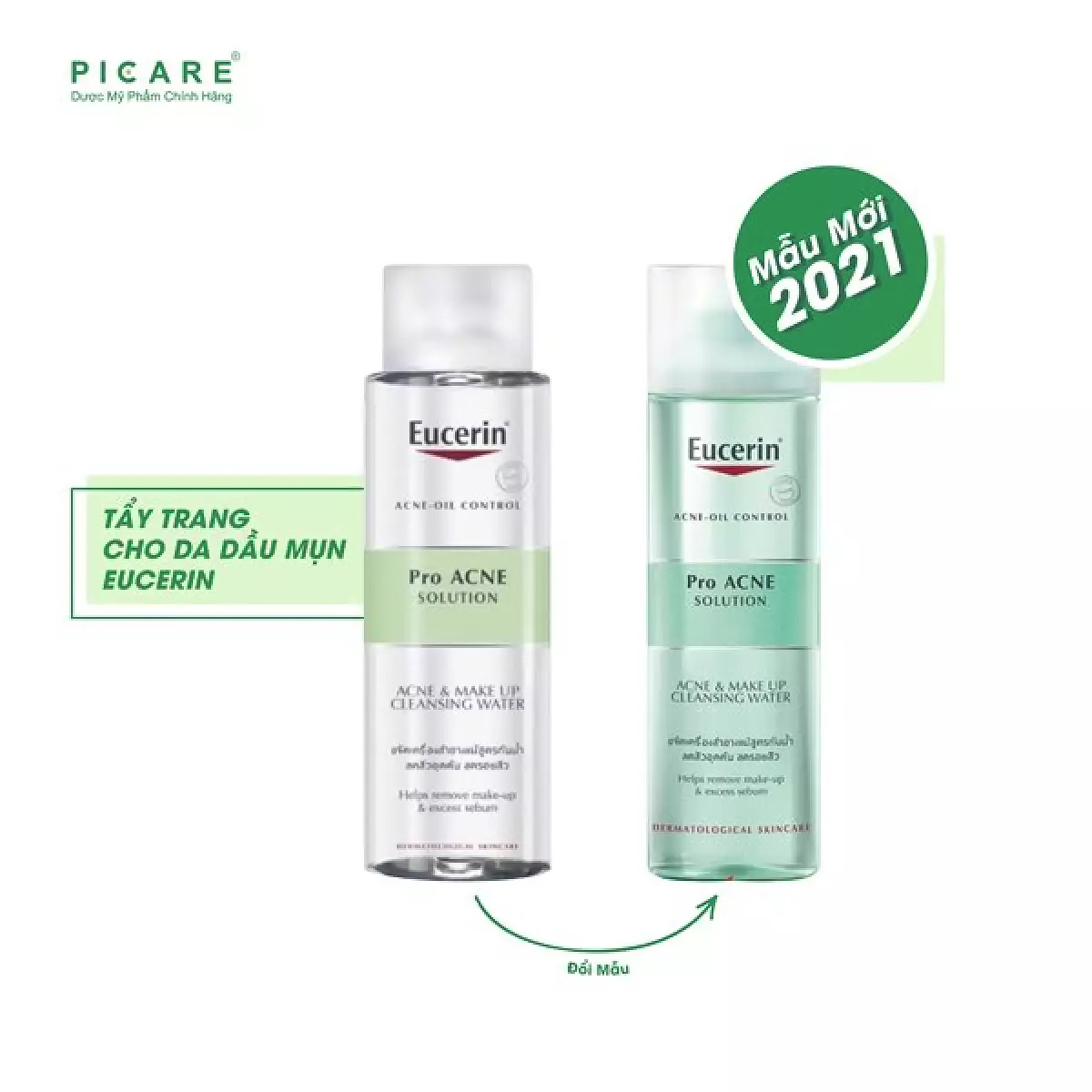 Eucerin Combo Kem Dưỡng Giảm Mụn Proacne A.I Matt Fluid Và Tẩy Trang Cho Da Nhờn ProAcne 200ml