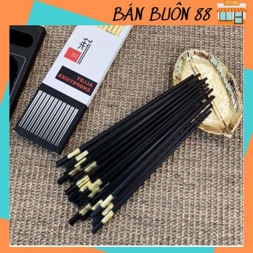 Bộ 10 đôi Đũa mạ vàng, Đũa ăn cao cấp đũa khảm vàng hàn quốc Chống Trơn- Chống Trượt- Chống Mốc- Bền Màu 2248