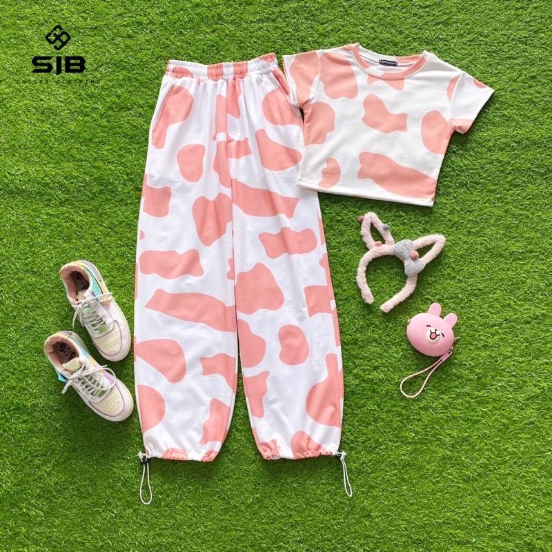 Áo croptop ôm body SIB Clothing tay ngắn sexy bò sữa SIB011