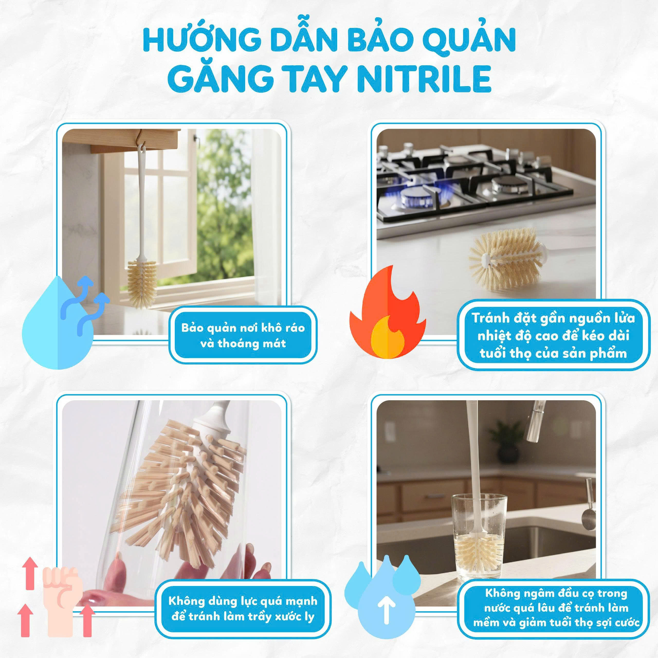 Cây rửa ly kháng khuẩn đầu chải mền mại MyJae