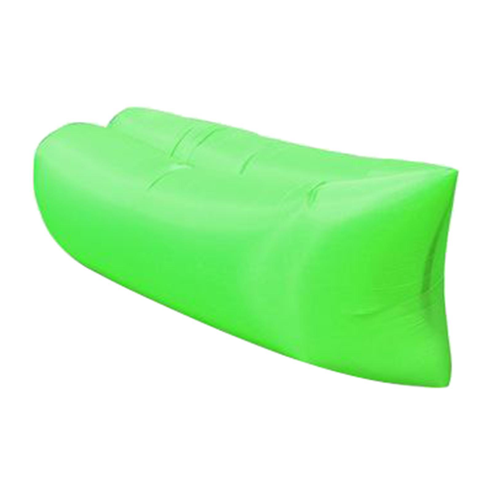 2xInflatable Sofa Air Bed Lounger Chair Sleeping Bag Mattress Couch Green