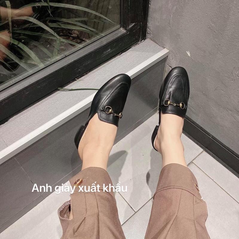 DL05 -Dép lê/ sục nữ siêu hót da lì mũi vuông khoá hàng loai 1 full box