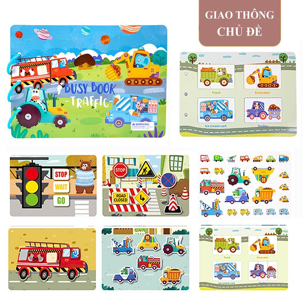 Học liệu Montessori Sách bóc dán QUIET BOOK nhiều chủ đề giúp bé thông minh, Đồ chơi giáo dục sớm