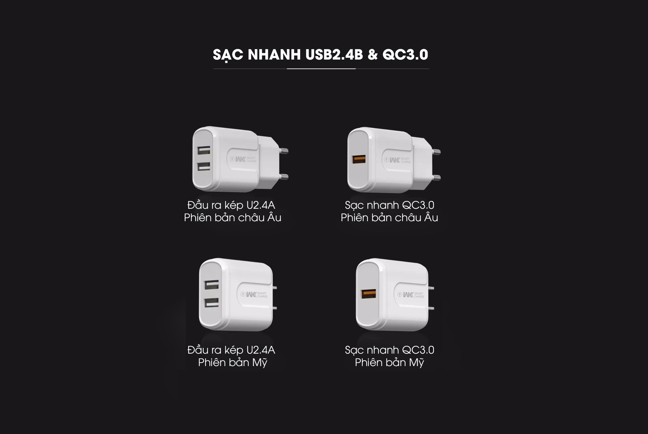 Củ sạc 2 USB có Chíp thông minh Remax WK WP-U67 - Hàng chính hãng