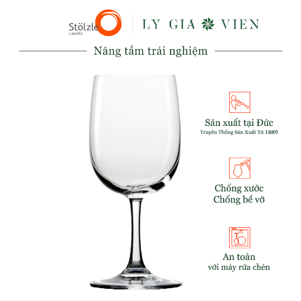 Ly Nước Đẹp Có Chân Stoelzle Classic Water Glass 320ml - Thủy Tinh Chất Lượng Cao - Dễ Dàng Vệ Sinh Bằng Máy Rửa Chén - Phù Hợp Để Sử Dụng Với Nước Khoáng, Nước Trái Cây