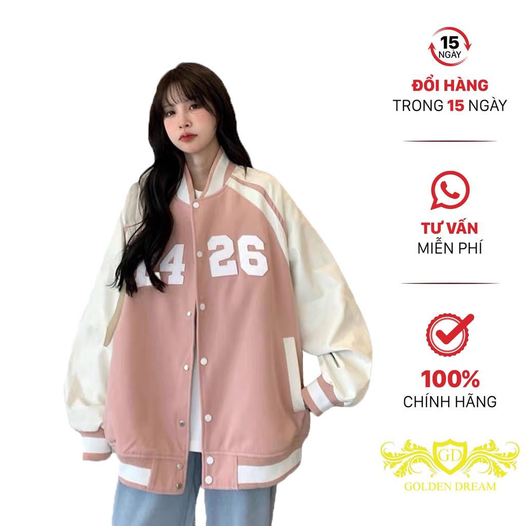 Aó Khoác Da Lộn Nữ Kiểu Dáng BomBer Thêu F426 Cực Chất Phong Cách Trẻ Thời Trang GOLDEN DREAM