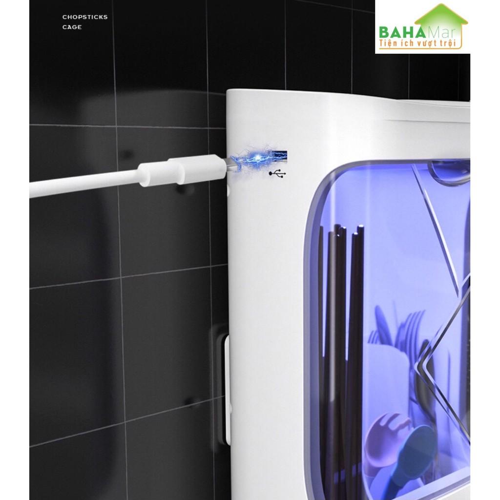 HỘP ĐỰNG ĐŨA, THÌA, DĨA KHỬ TRÙNG BẰNG TIA UV TREO TƯỜNG CÓ NẮP ĐẬY giúp an toàn vệ sinh trong ăn uống