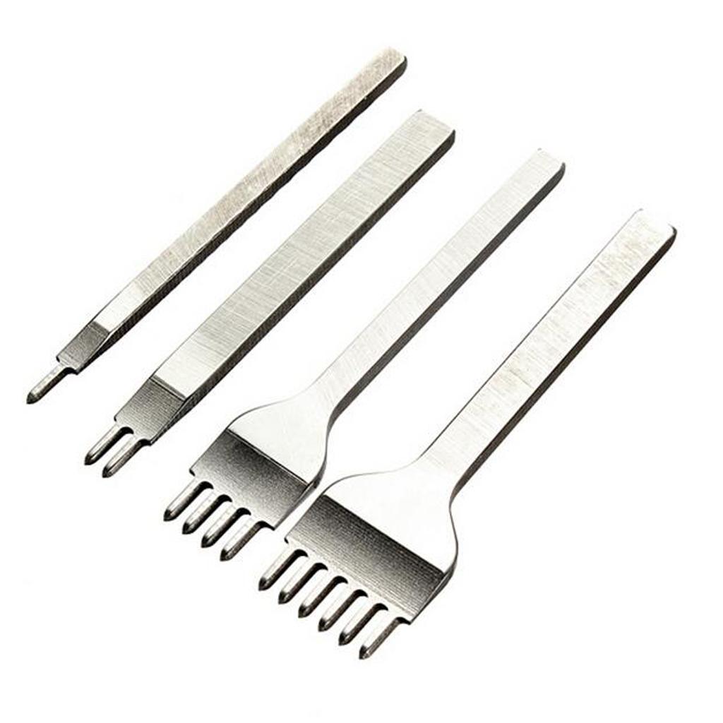3Pcs Leather Craft Tools Diamond Hole Punch Stitching Silver