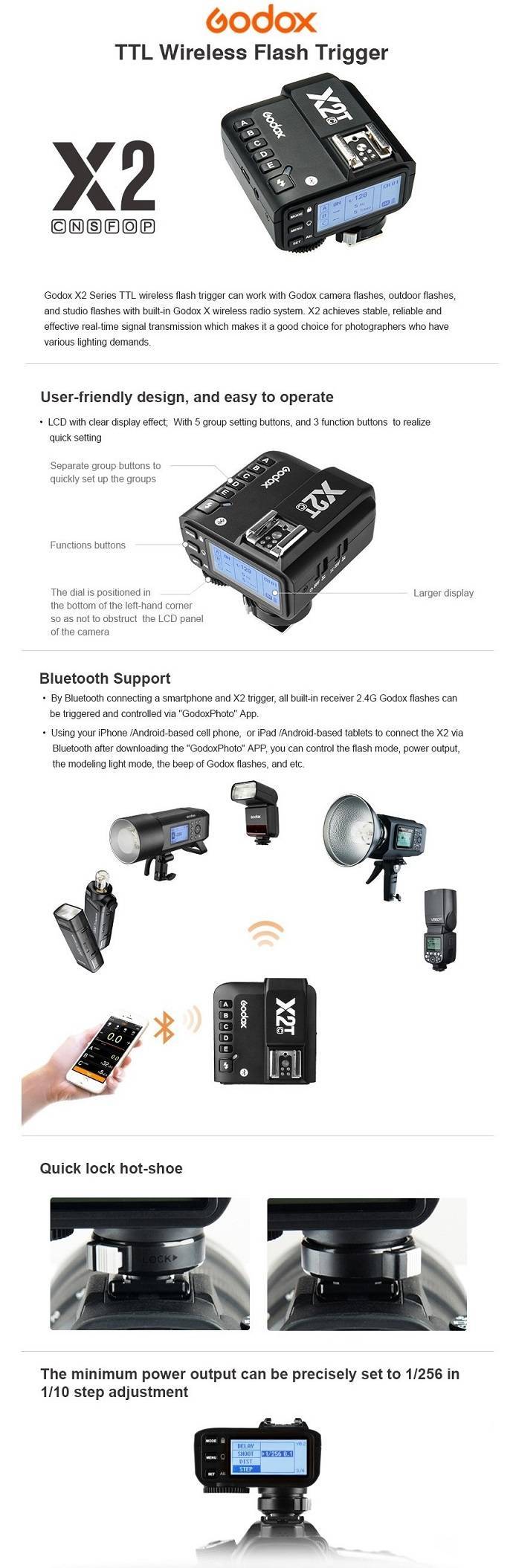 Trigger Godox X2T-C cho Canon tích hợp TTL, HSS 1/8000s. Hàng chính hãng
