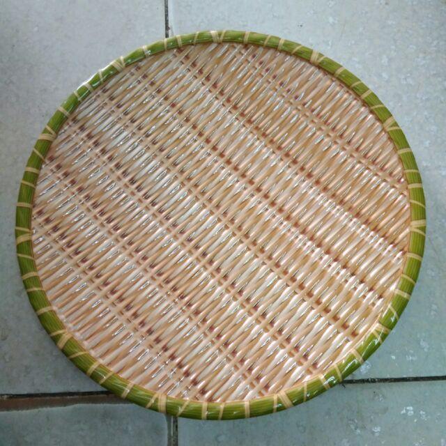Đĩa nhựa giả mây giả mẹt tre hình tròn