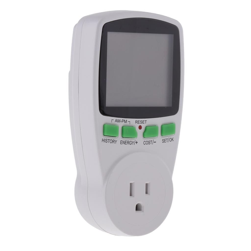 Digital Electricity Usage Monitor Plug Power Meter Energy Voltage Amps Meter