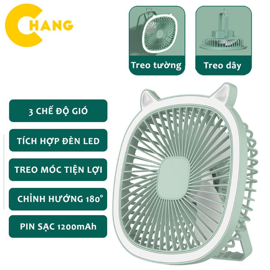 QUẠT TÍCH ĐIỆN CÓ LED - FAN F2 - PIN SẠC