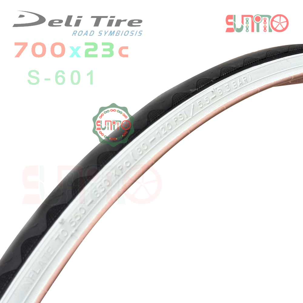 Vỏ tanh thép DELI 700x23c S-601 hông màu gắn xe đạp đua