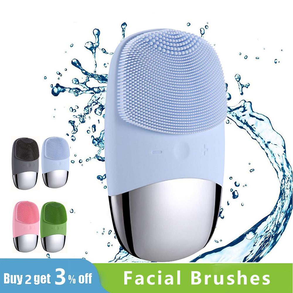 Làm Sạch Da Mặt Bàn Chải Silicon Chống Thấm Nước Máy Mát Xa Da Mặt Chà Rửa Loại Bỏ Mụn Đầu Đen Sâu Làm Sạch Và Tẩy Tế Bào Chết