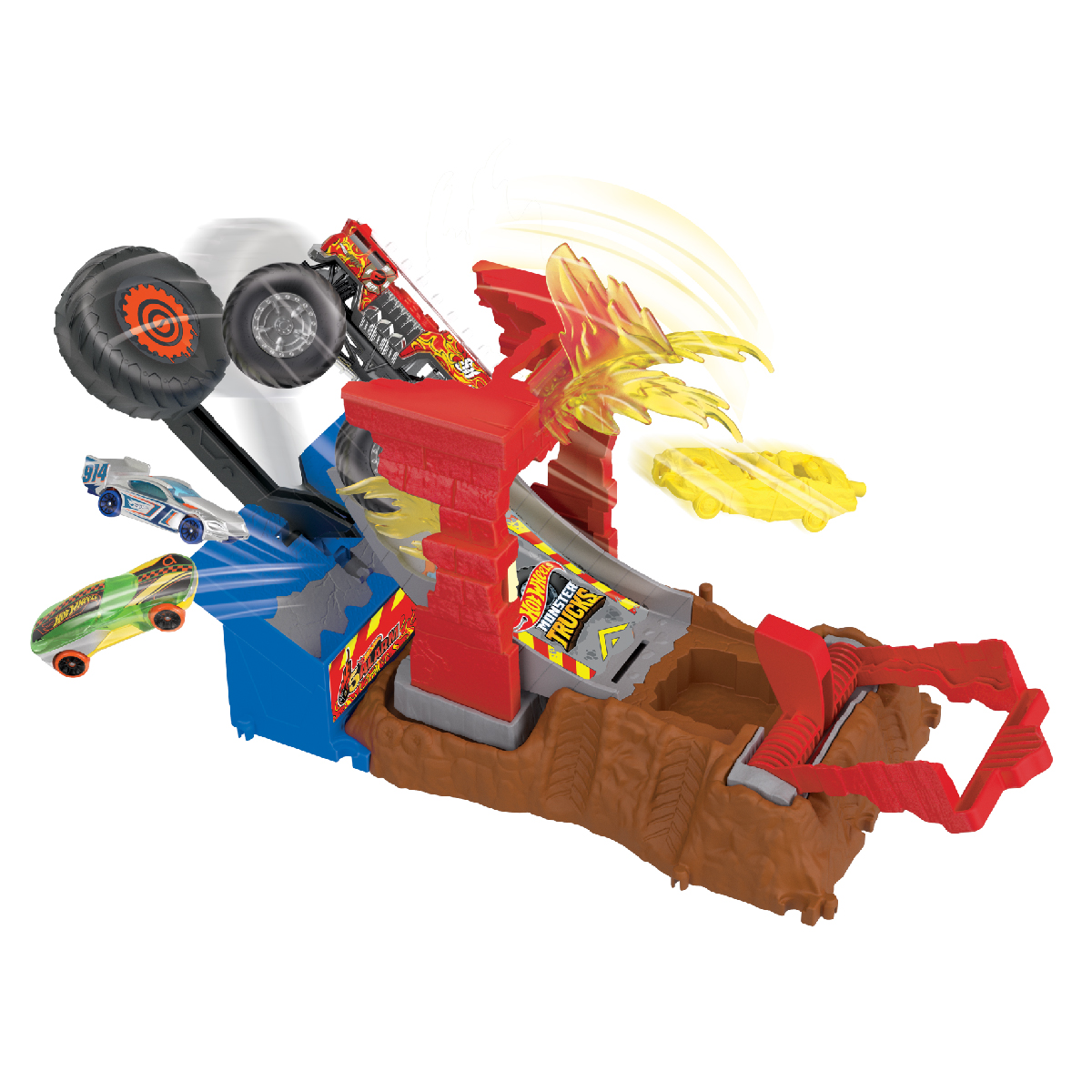 Bộ Đồ Chơi Thử Thách Monster Trucks - Chinh Phục Vòng Lửa Hot Wheels HNB90/HNB87