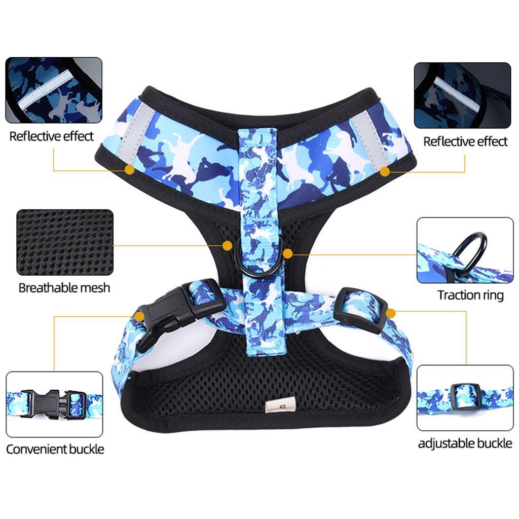 Dog Harness Set Reflective with Leashes Harnesses Vest for Outdoor Training