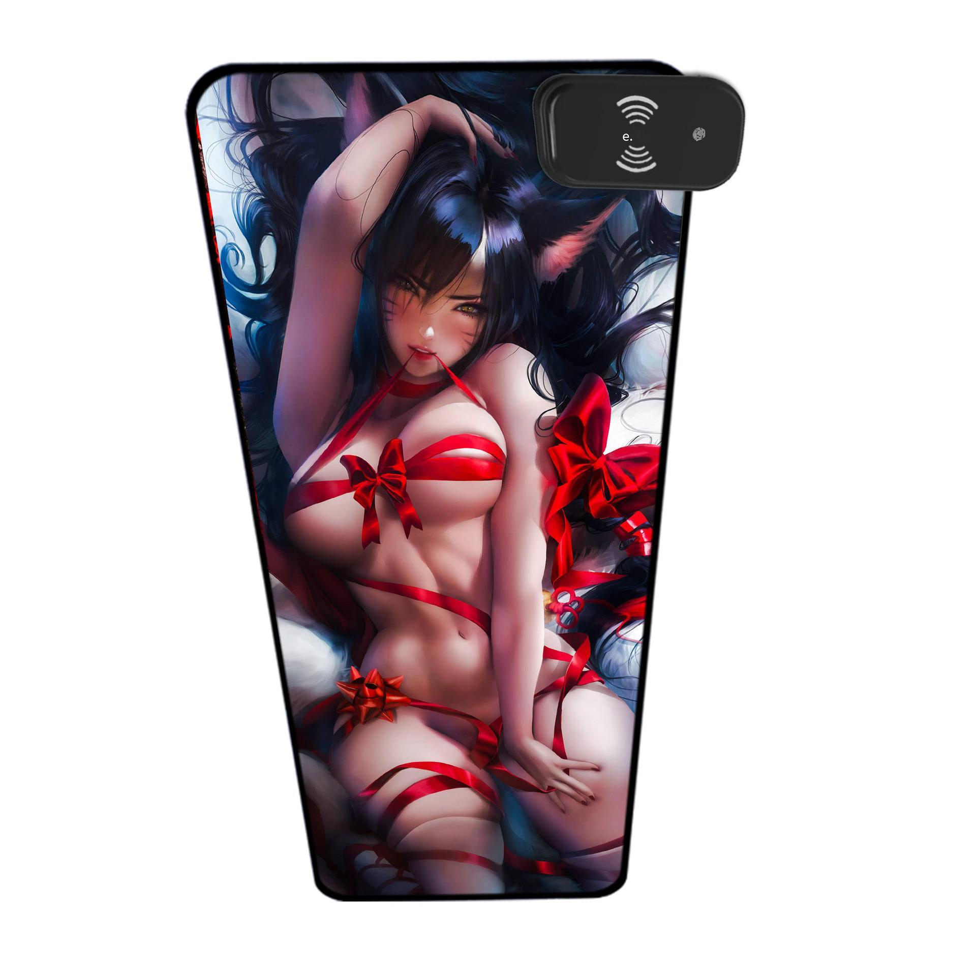 Phong cách mới nhất Xinyifu lớn hoạt hình Overwatch mông khóa cạnh RGBLOGO bàn Thảm DIY dạ quang sạc không dây miếng lót chuột