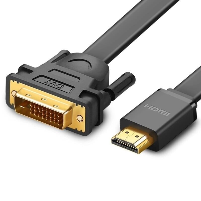 Cáp chuyển đổi HDMI to DVI 24+1 cáp dẹt dài 8M màu đen UGREEN HD30139Hd106 Hàng chính hãng