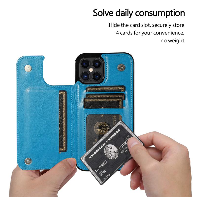 Bao Da Nắp Gập Có Ngăn Để Thẻ Cho Iphone 11 12 Mini Pro Max