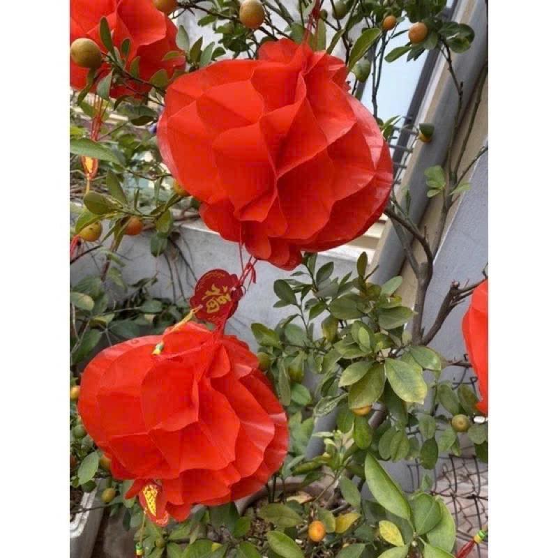 Set 10 Đèn lồng đỏ trang trí Tết, chống nước, dễ treo - có đủ size, 15cm, 20cm, 25cm, 30cm, 35cm