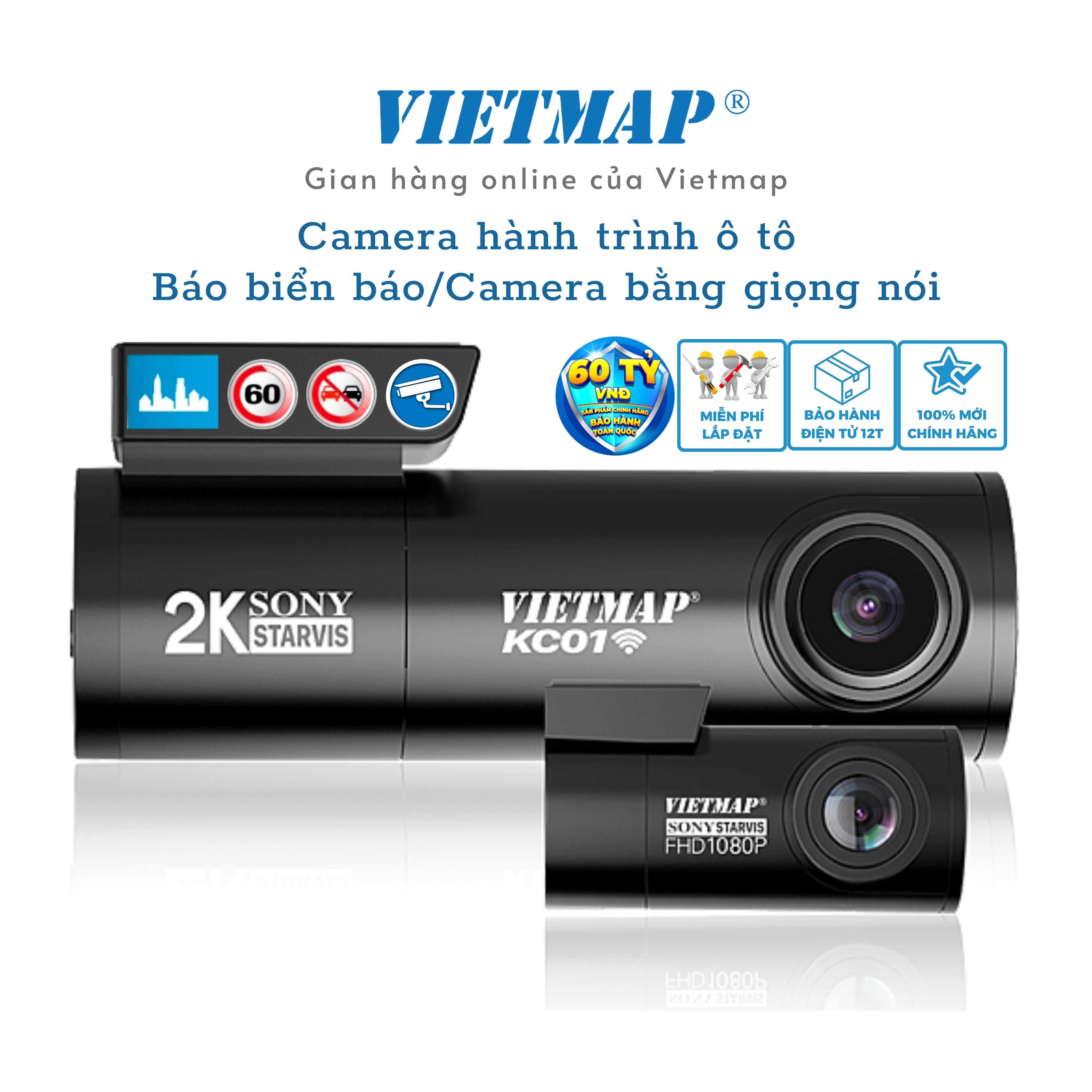 Vietmap KC01 - Camera hành trình ô tô Cảnh báo biển báo/camera giao thông bằng giọng nói - Hàng chính hãng