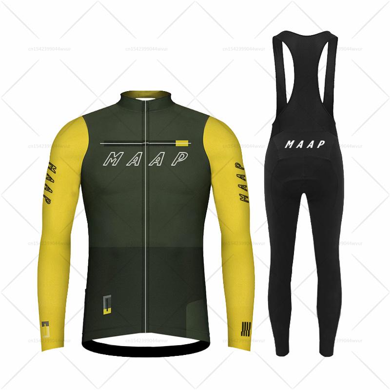 2023 MAAP Mùa Xuân Đi Xe Phù Hợp Với Mùa Thu Đi Xe Đạp Jersey Bộ Nam Dài Tay Đi Xe Đạp Quần Áo MTB Xe Đạp Áo Sơ Mi Đồng Nhất Xe Đạp Maillot Color: 8 Size: XS