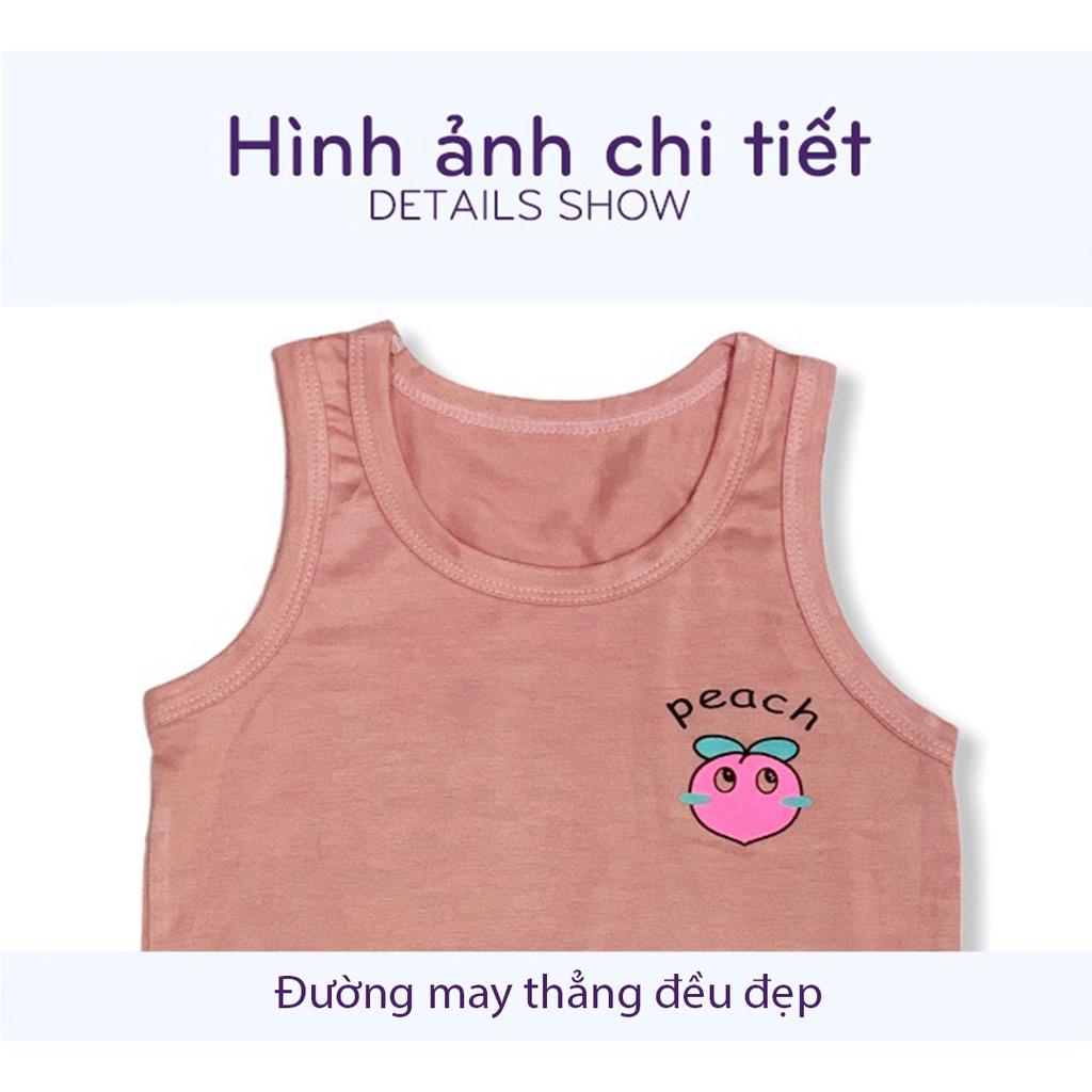 Bộ Ba Lỗ Chất Thun Lạnh Màu Họa Tiết Quả Dễ Thương Cho Bé ( 8-20kg)