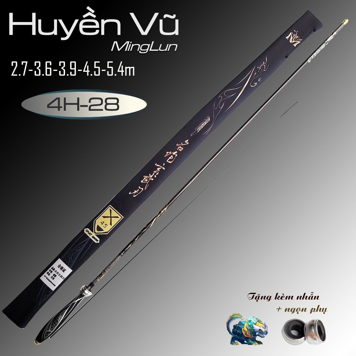 Cần Câu Huyền Vũ 4H Chuyên Rô Diếc Câu Cảm Giác Tải Cá Khỏe