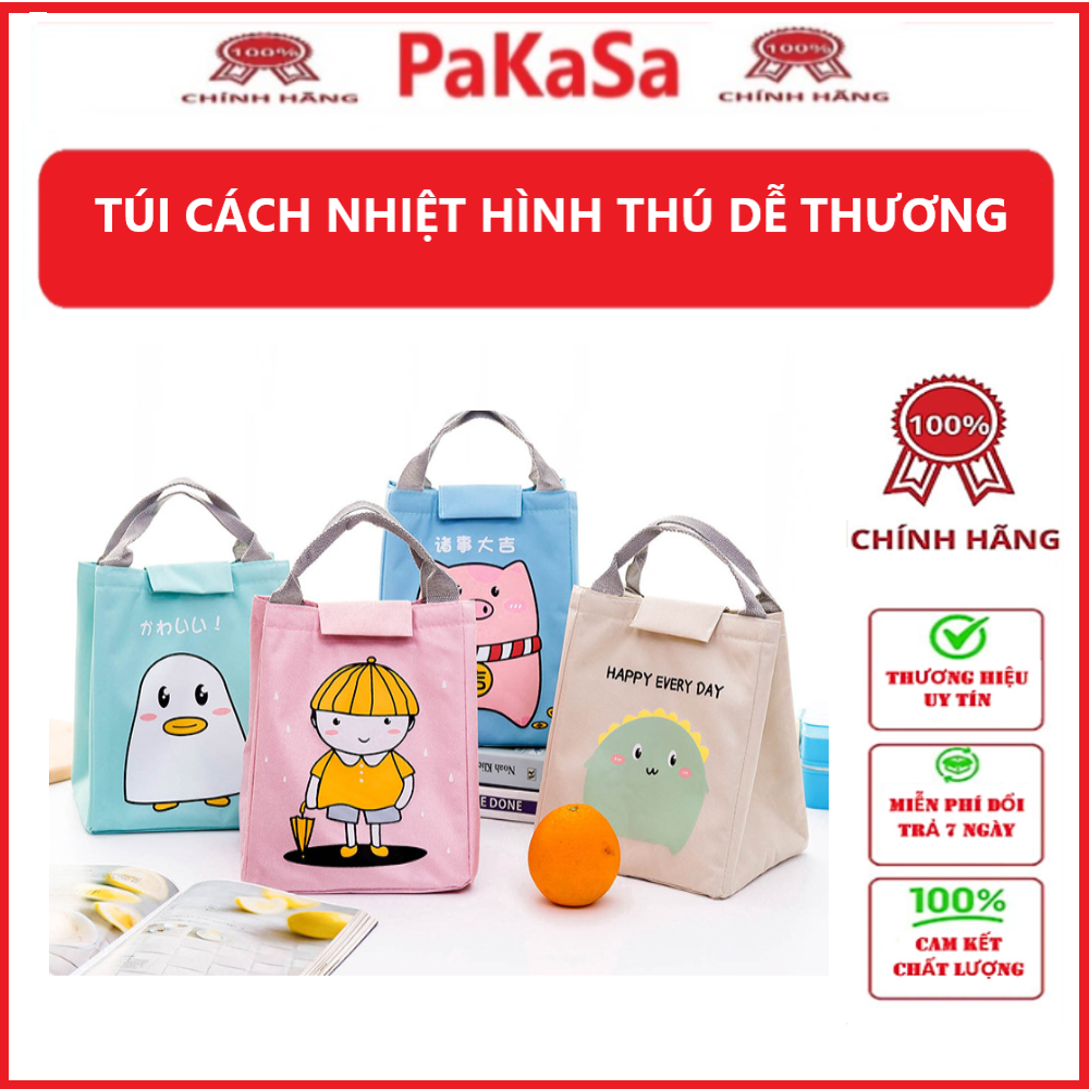 Túi Cách Nhiệt Hình Thú Dễ Thương ( Giao màu , họa tiết ngẫu nhiên) -Hàng chính hãng 