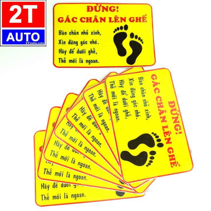 Logo cấm gác chân, không gác chân, nhắc nhở không gác chân trên xe, giữ ý thức trên xe: