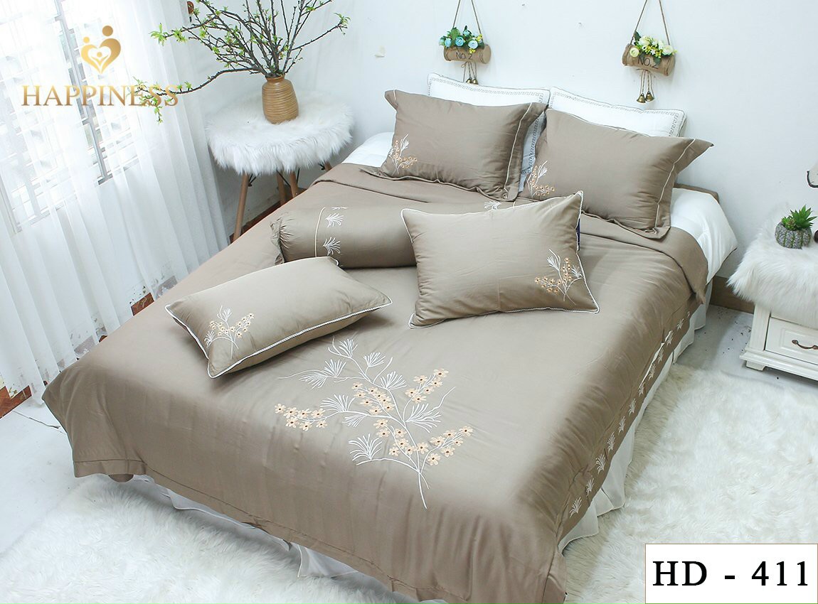 Bộ chăn ga gối phủ cao cấp của happiness kích thước 2m*2m2