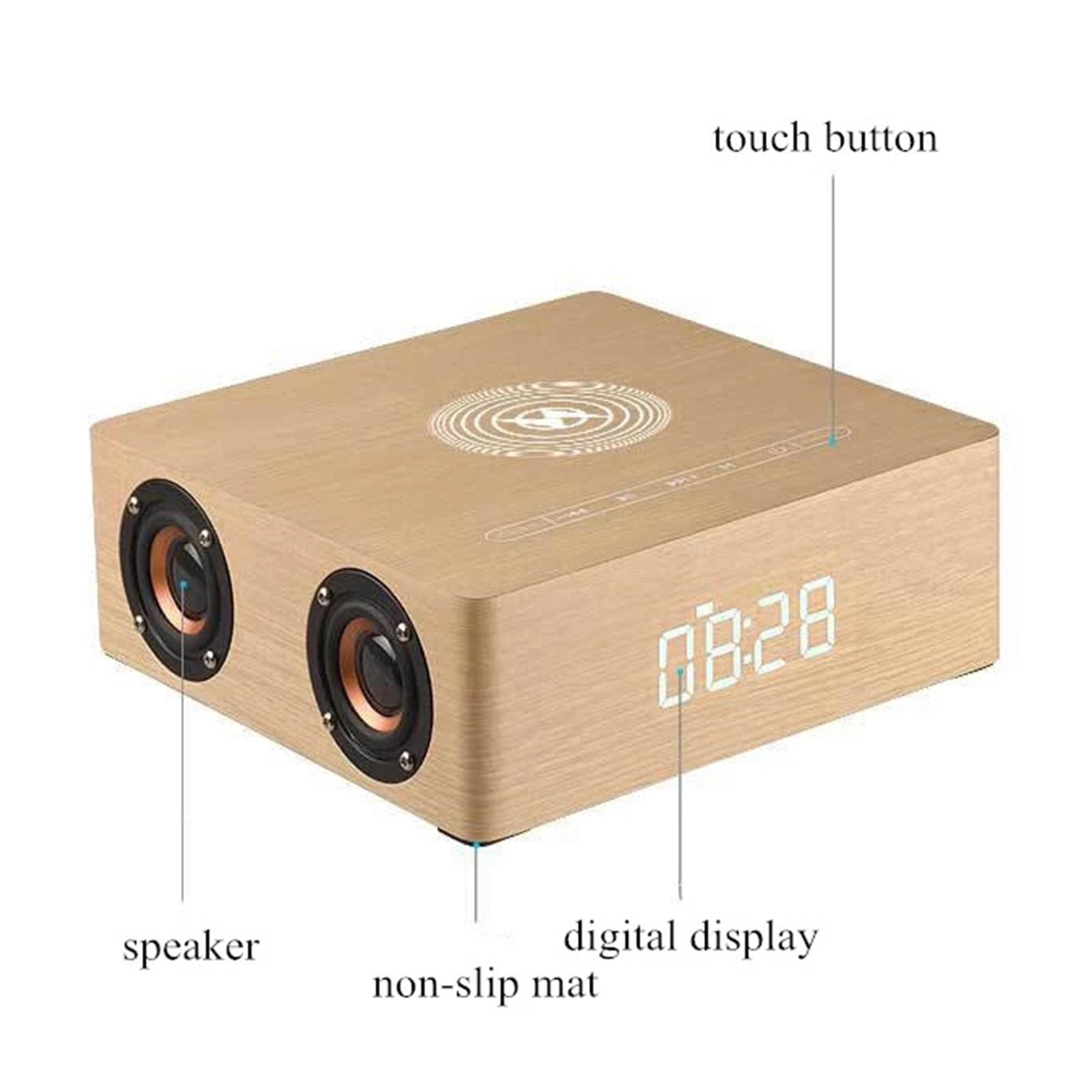 Retro Multi-Function Bluetooth Speaker Alarm Clock Wireless Charger