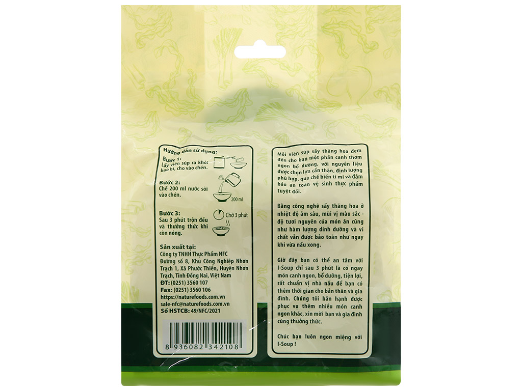 Viên Súp Sấy Thăng Hoa Canh rong biển thịt gà ăn liền I-Soup 42g