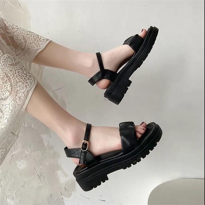 CHZK Giày Sandal Đế Xuồng Thời Trang Dành Cho Nữ