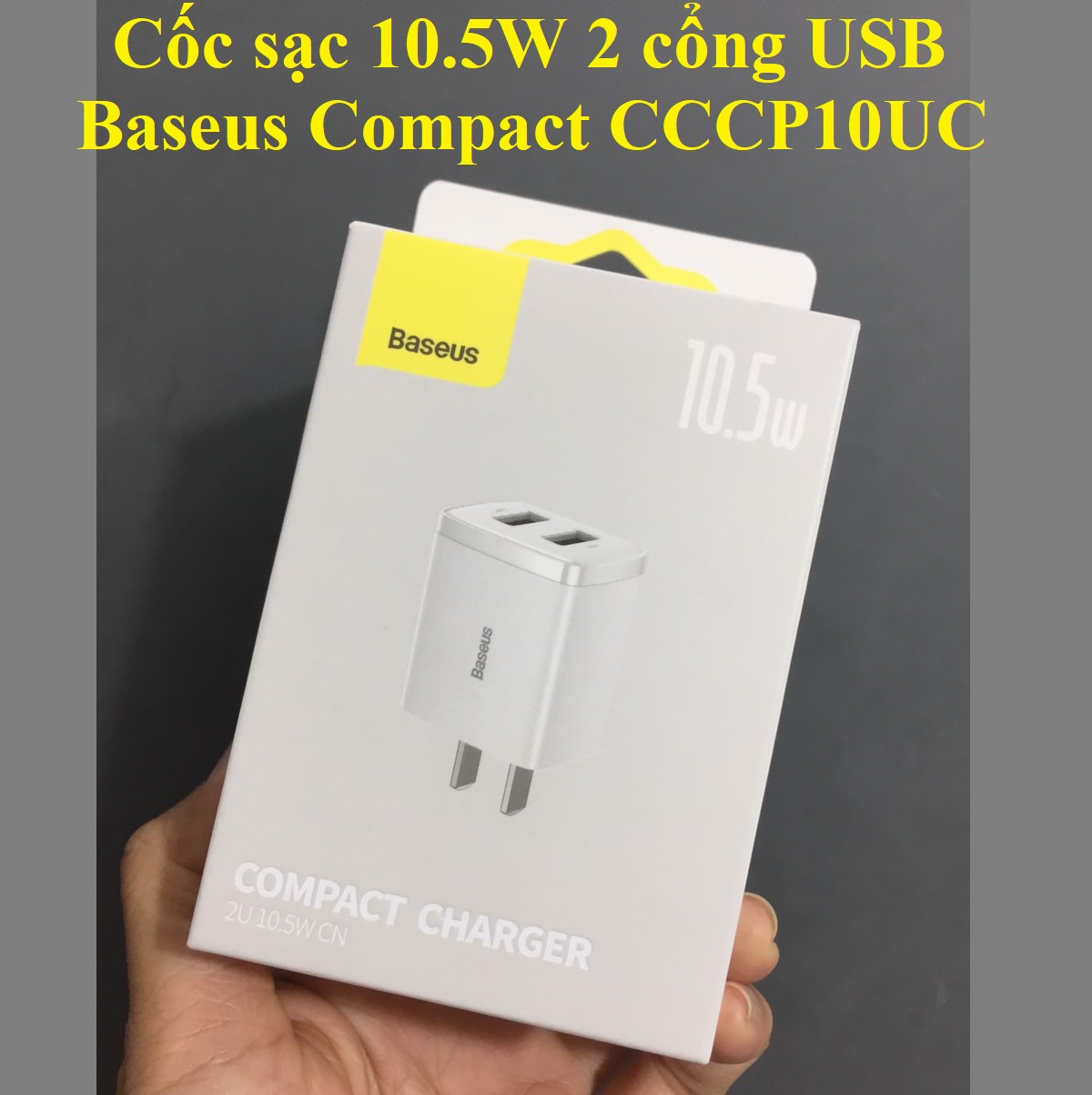 Cốc sạc 10.5W 2 cổng USB 2 chân cắm dẹp Baseus CCXJ010001 - Hàng chinh hãng