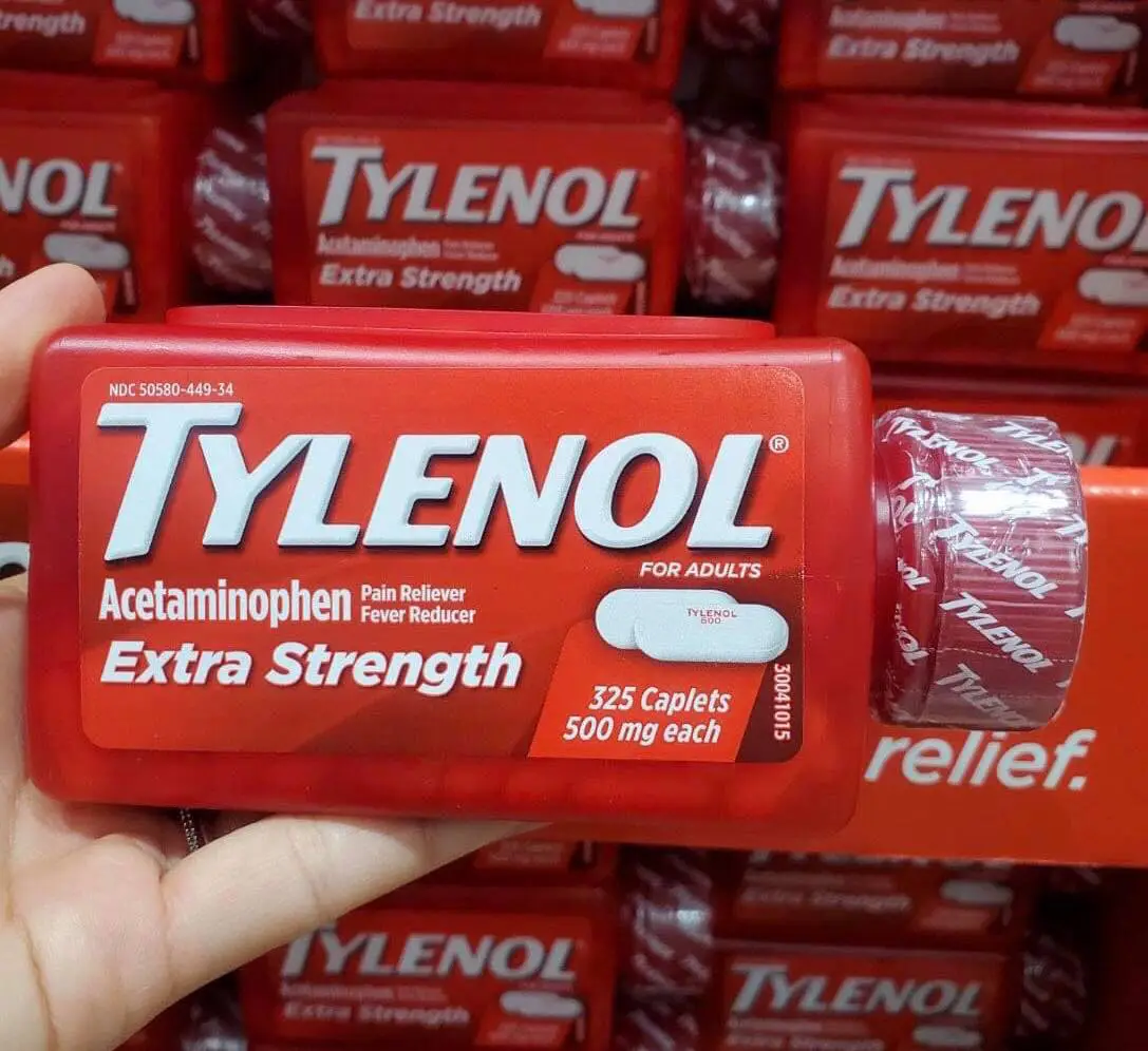 Viên Uống Giảm Đau Hạ Sốt Tylenol Acetaminophen Extra Strength 500mg Chai 325v - Mỹ