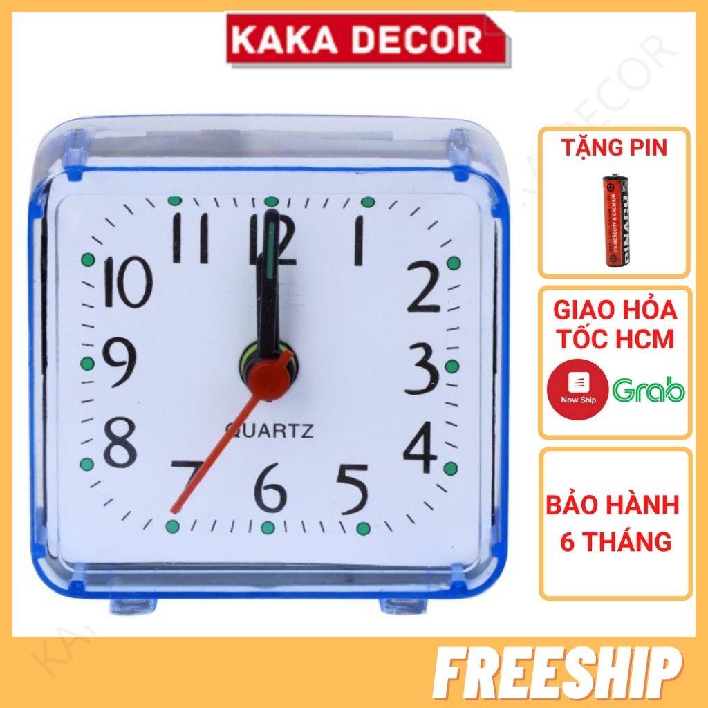 Đồng hồ báo thức mini, đồng hồ để bàn đẹp cute giá rẻ Kaka Decor - Tặng Pin
