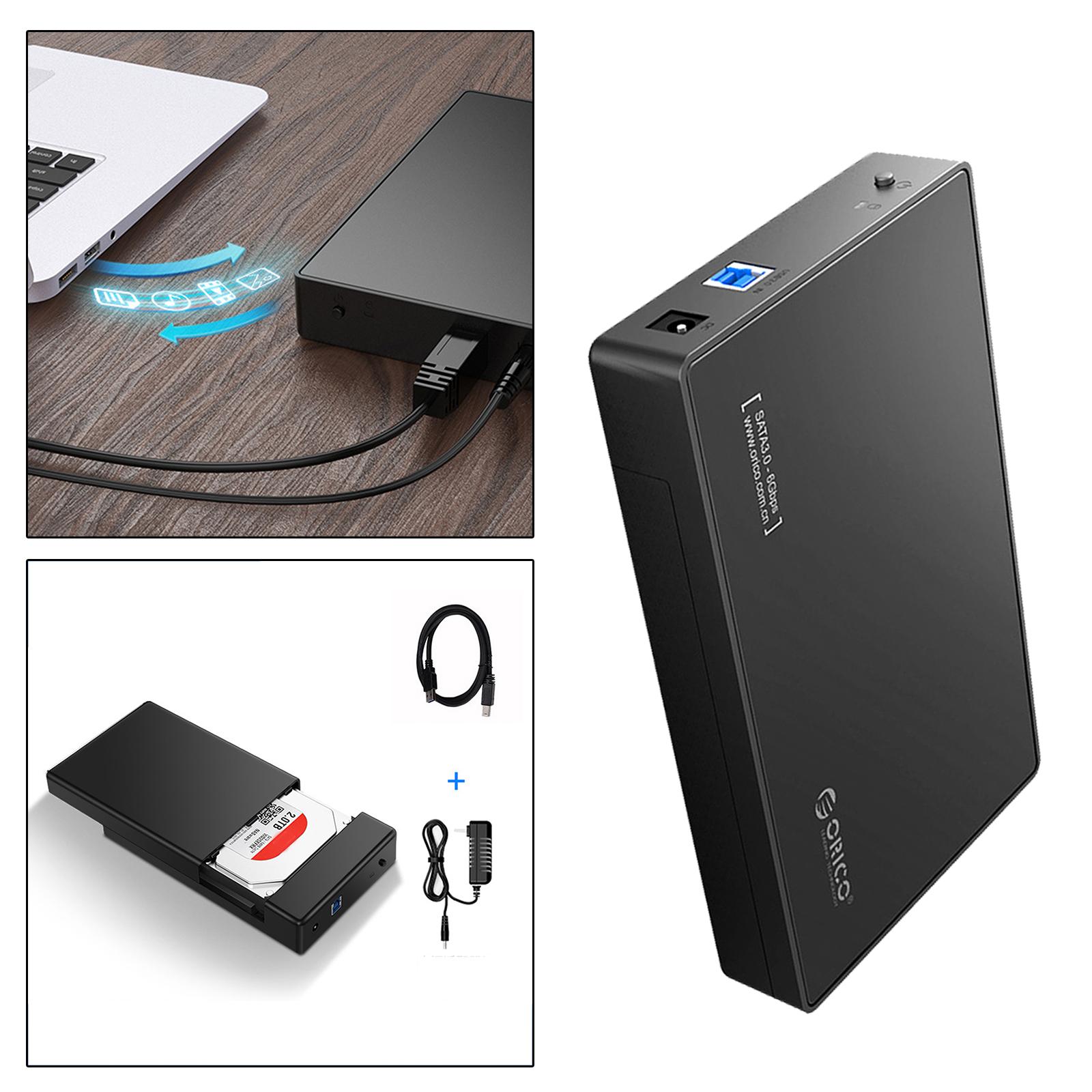 Durable USB 3.0 External Hard Drive Enclosure Disk Case 12V Adapter Support UASP for SATA III HDD SSD 3.5 2.5 Inch