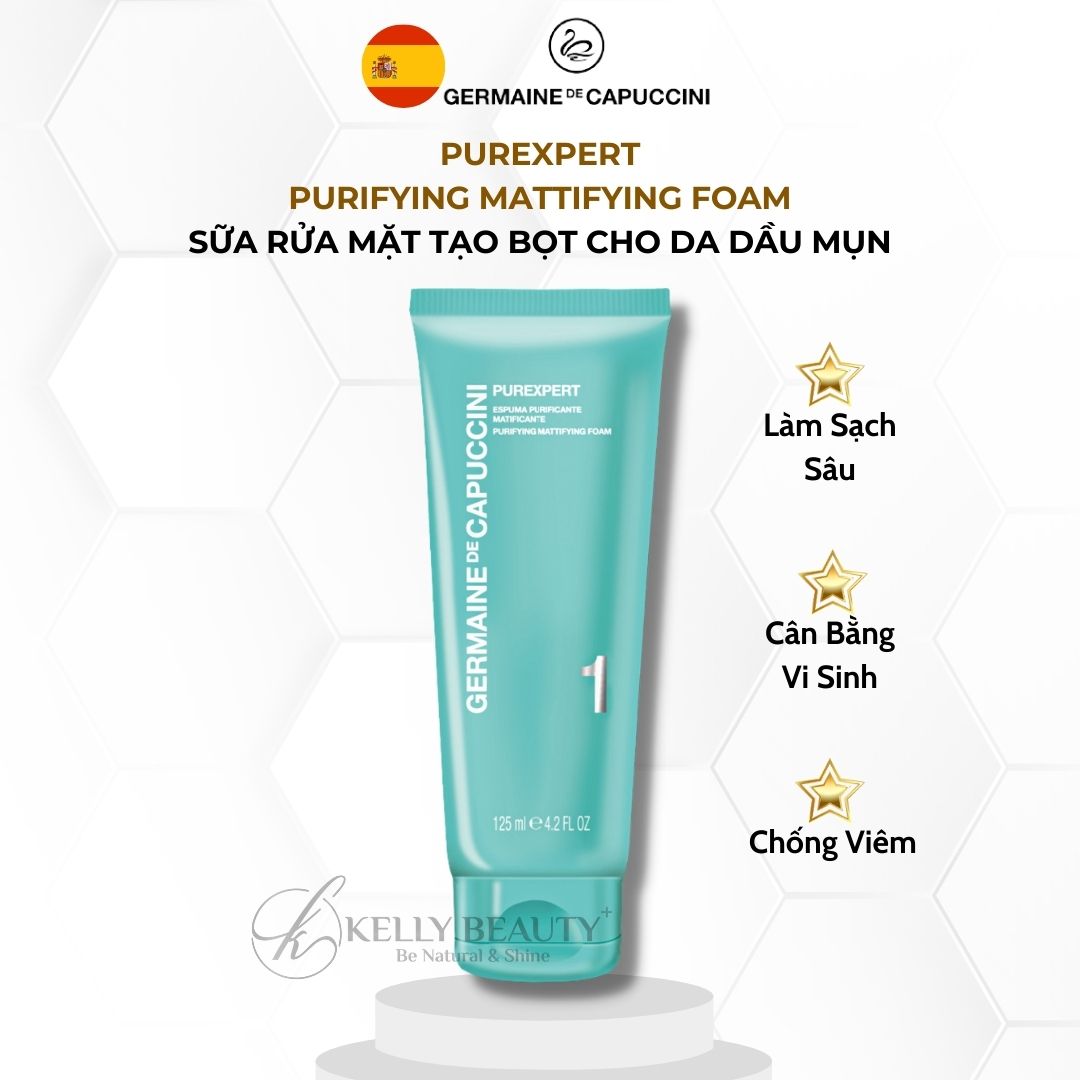 Sữa Rửa Mặt Cho Da Dầu Mụn Germaine PUREXPERT Purifying Mattifying Foam | Kelly Beauty