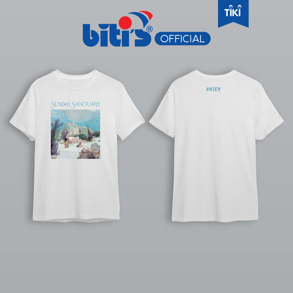 [BST đặc biệt BITI'S X KIEY] Áo Thun Cotton Biti's Kiey Unisex White Ocean T-Shirt BOU000800TRG (Trắng) - XXL 63-&gt;70kg