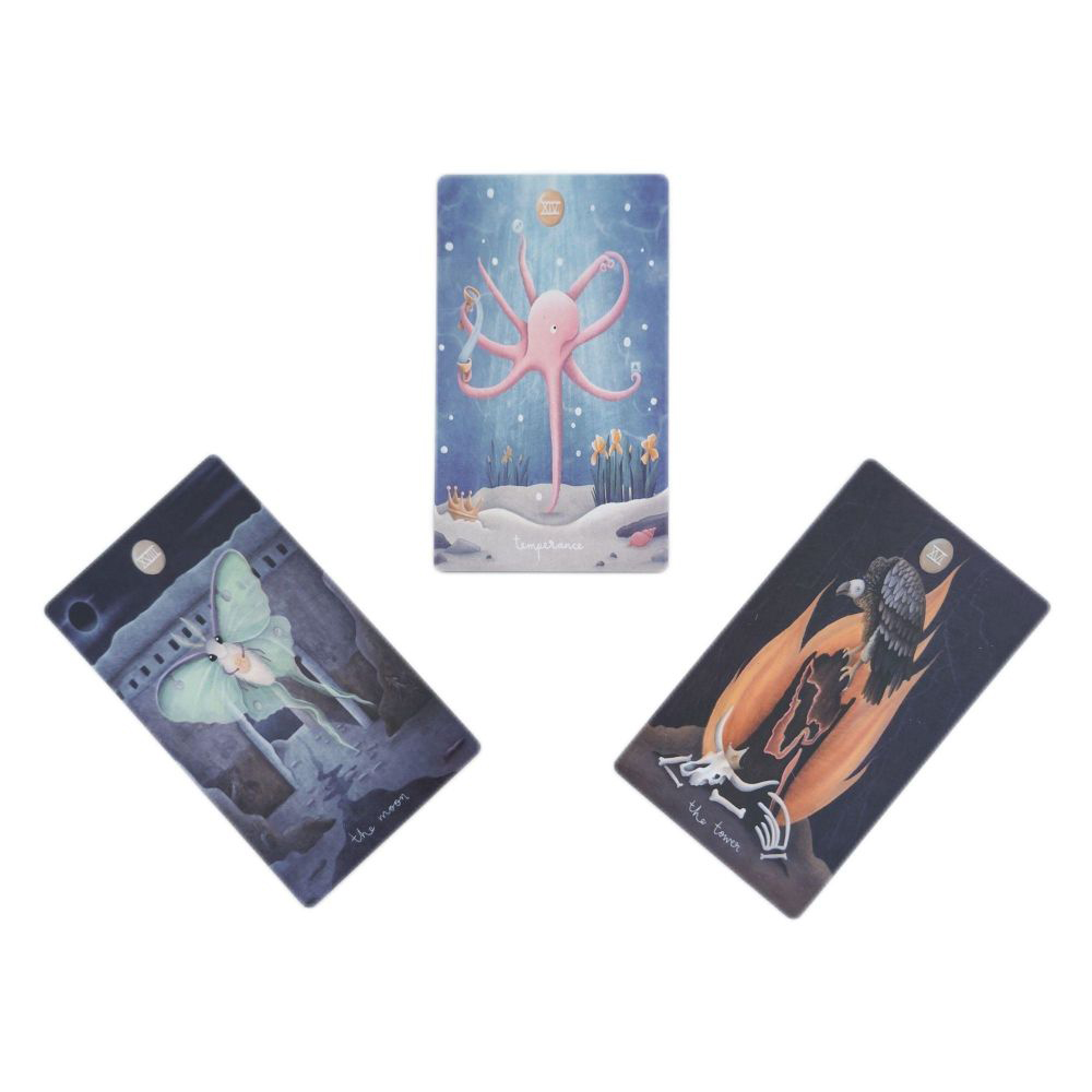 Bộ Bài Cute Ghost Tarot 78 lá 7x12 cm tặng đá thanh tẩy