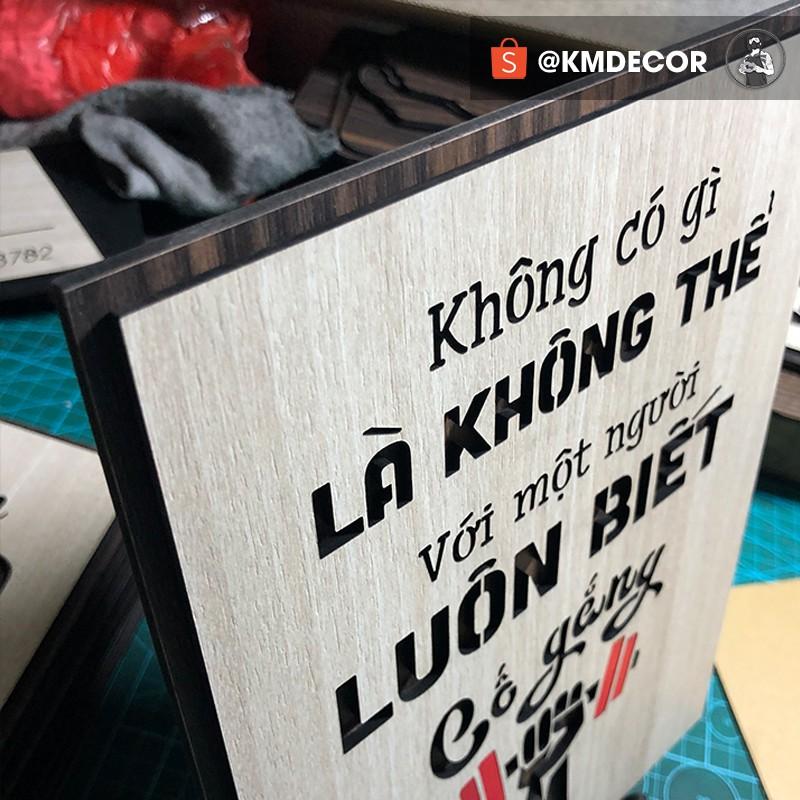 Tranh tạo động lực - mẫu câu "không có gì là không thể với một người luôn biết cố gắng"