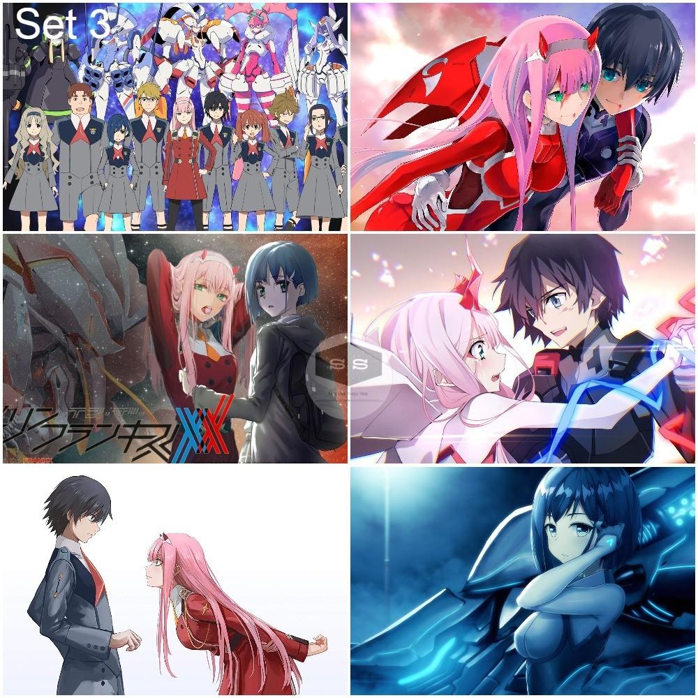 Bộ 6 Áp phích - Poster Anime Darling in the Franxx - Chiến trận người máy (bóc dán) - A3, A4, A5