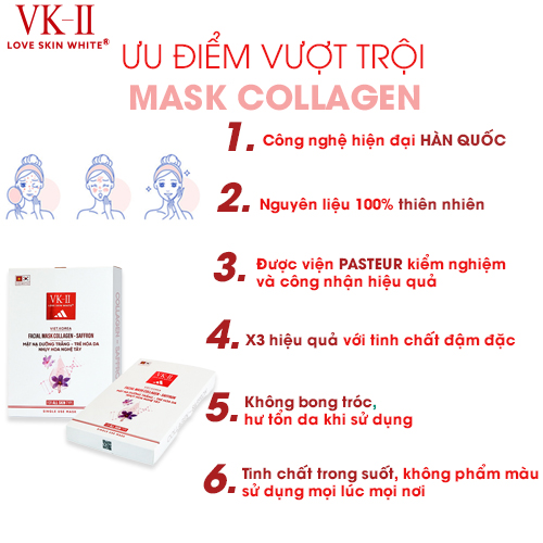 Mặt Nạ Dưỡng Trắng - Trẻ Hóa Da Nhụy Hoa Nghệ Tây VK II ( LSW ) ( 6 miếng/hộp )