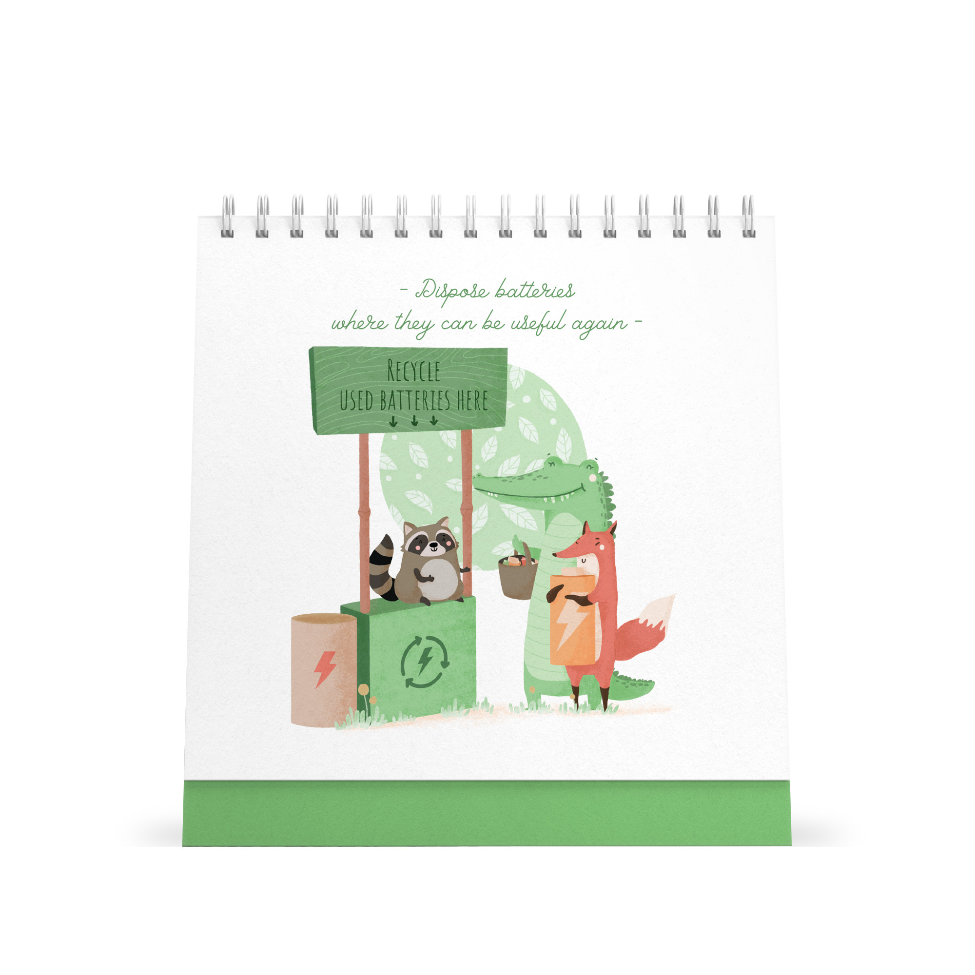 Lịch bàn vuông giấy mỹ thuật SDstationery 2021 Live Green (sống xanh) 20x20 cm